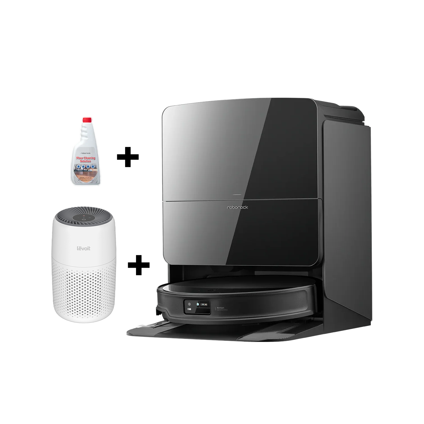 Roborock Saros 10R Robot Vacuum - Black + Free Levoit Core Mini Air Purifier + Free Roborock Genuine Floor Cleaner