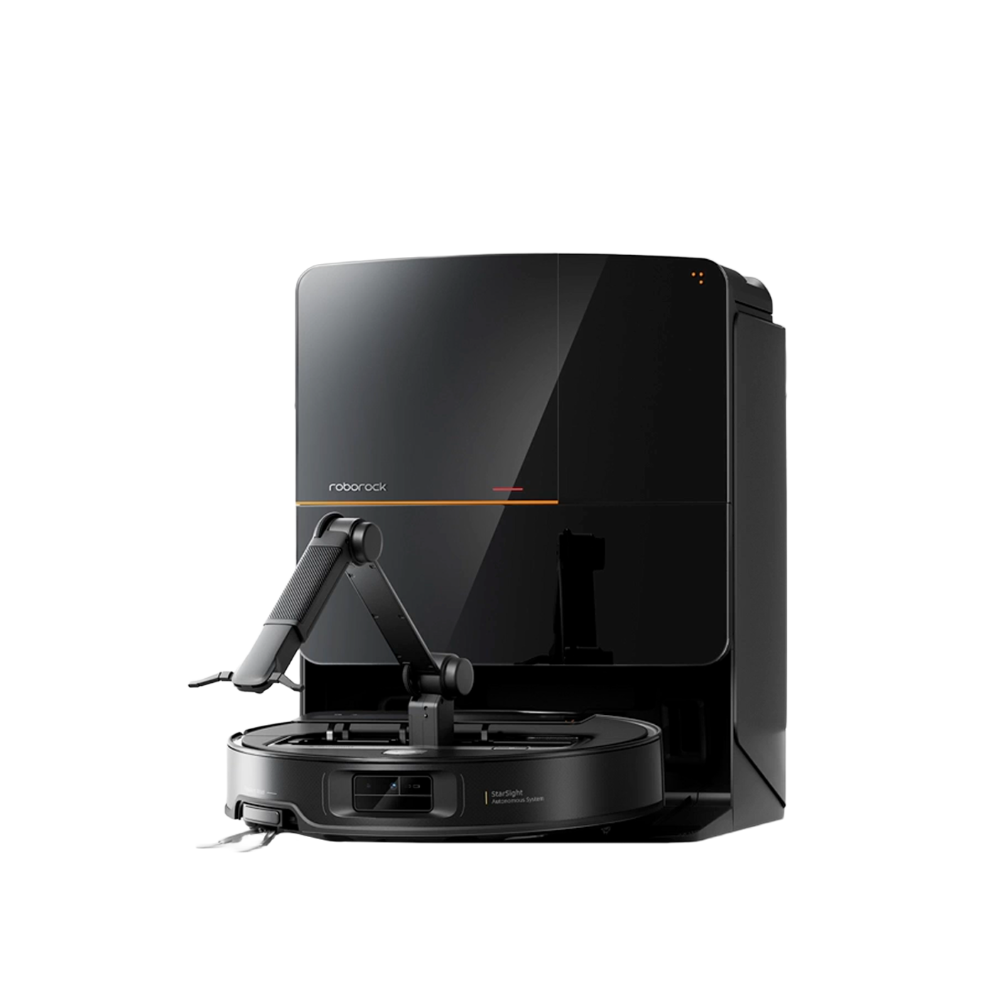 Roborock Saros Z70 robot vacuum cleaner on a white background