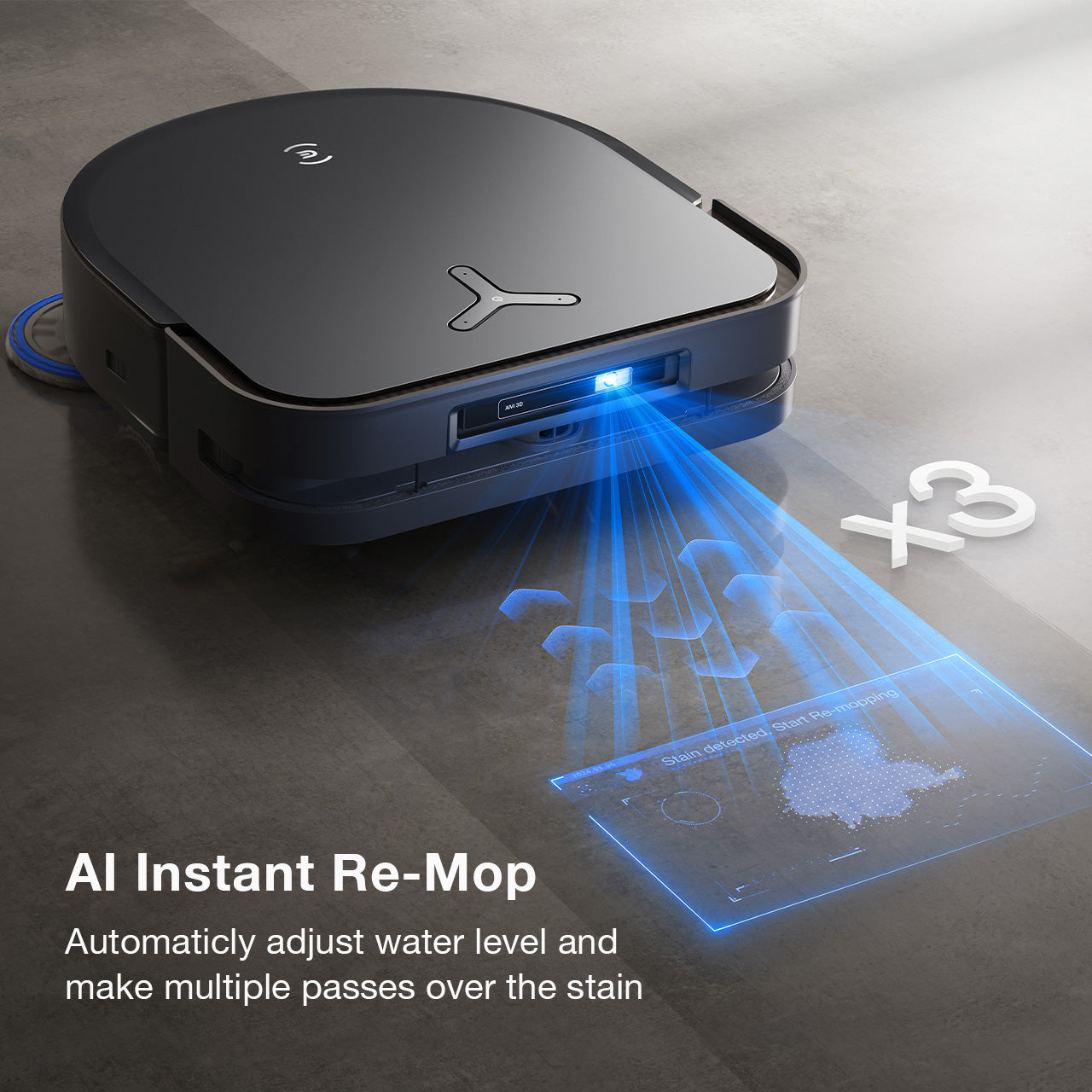 Ecovacs Robotic Vacuum and Mop - AI Instant RE-mop