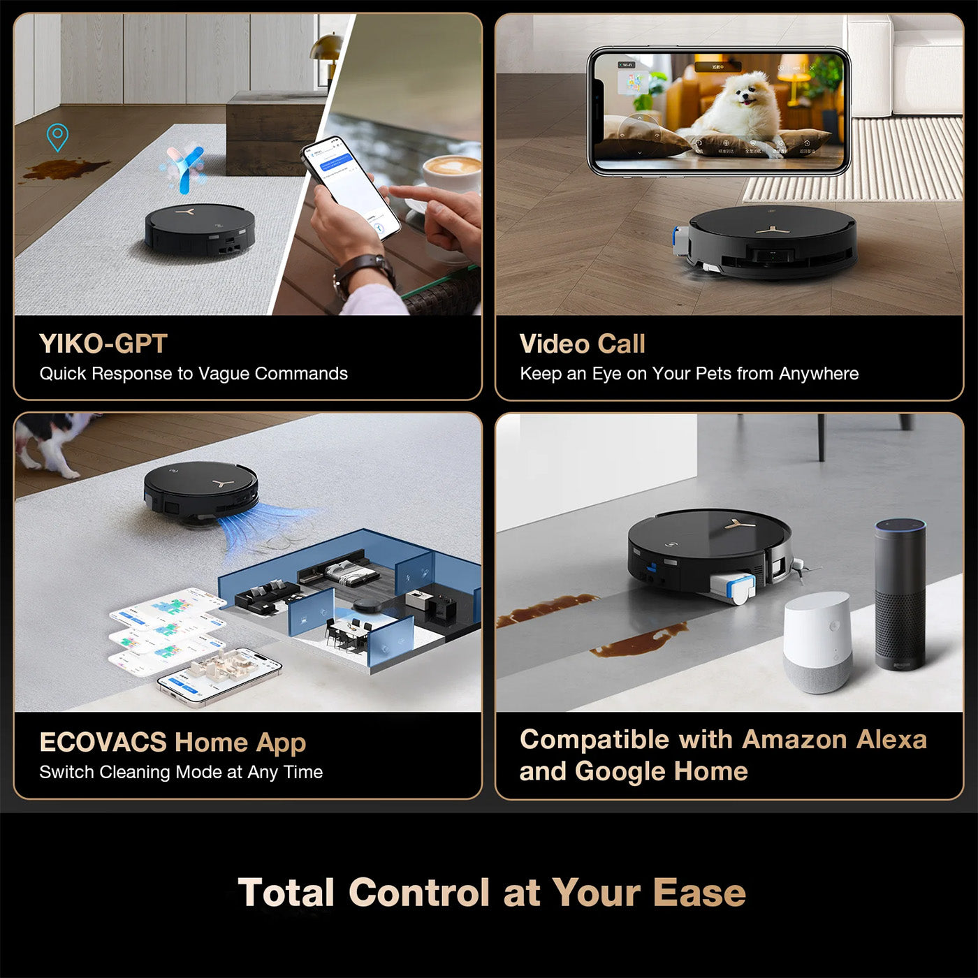 Ecovacs DEEBOT X8 Pro Omni Robot Vacuum and Mop Image - Total Control at your Ease