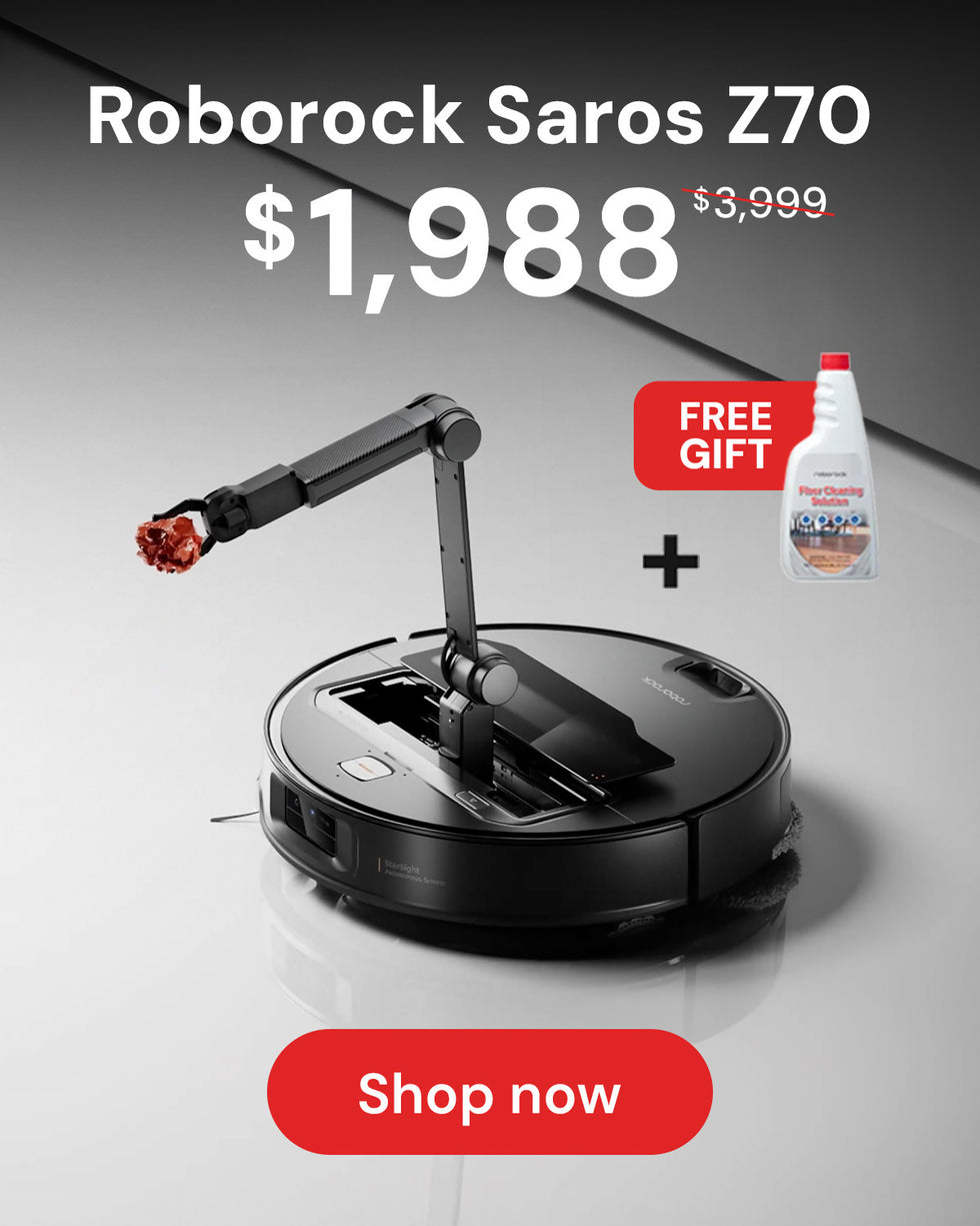 Roborock Saros Z70 robot vacuum cleaner at $1,988 plus free Floor Cleaning Solution